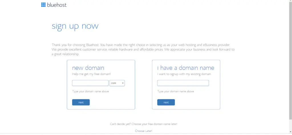To show how to use the choose your domain name.