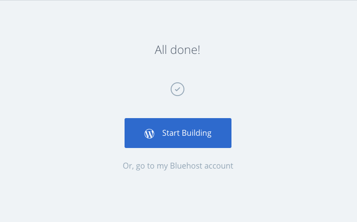 Start a blog. bluehost. start building your blog
